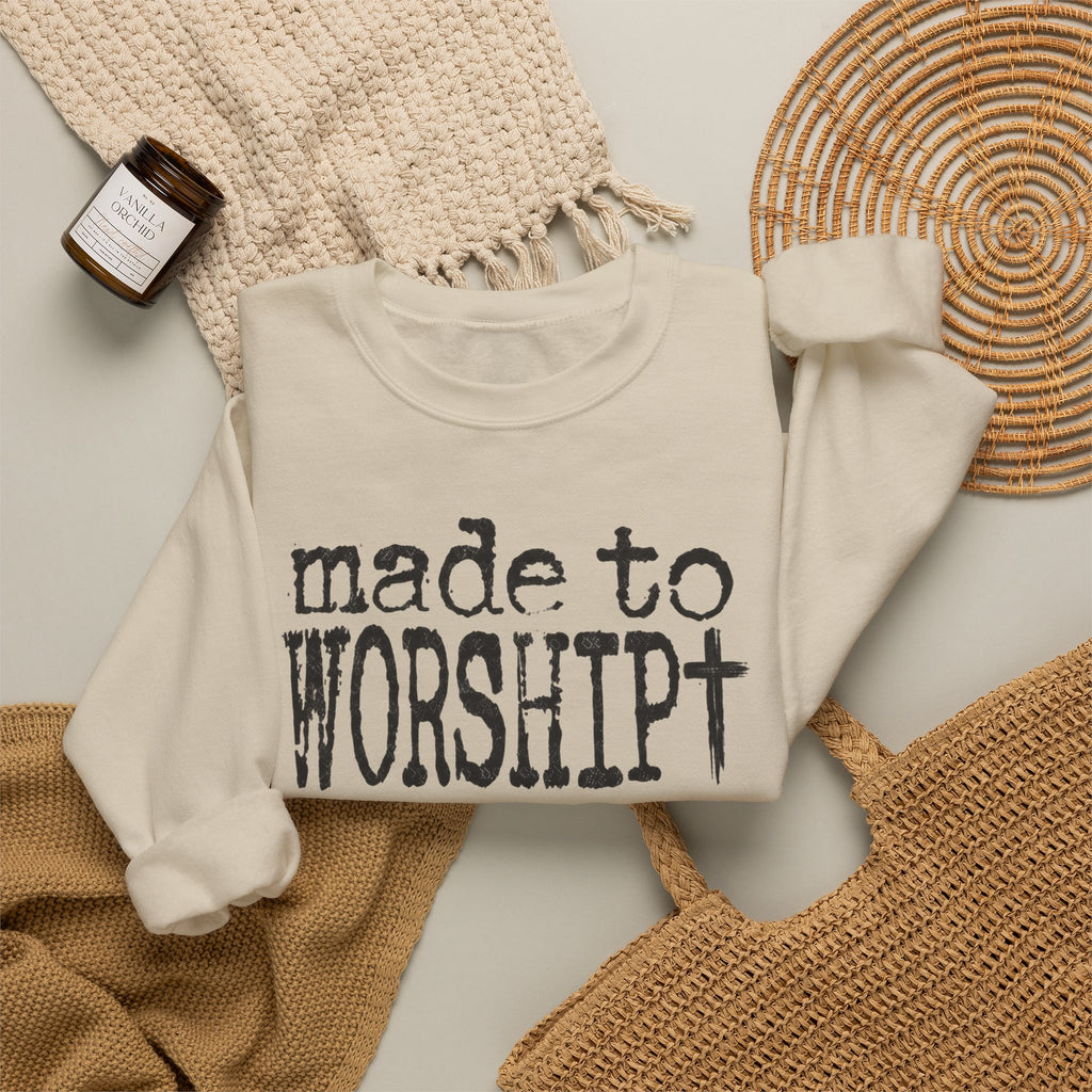 Made to Worship Christan Gildan Crewneck Sweatshirt