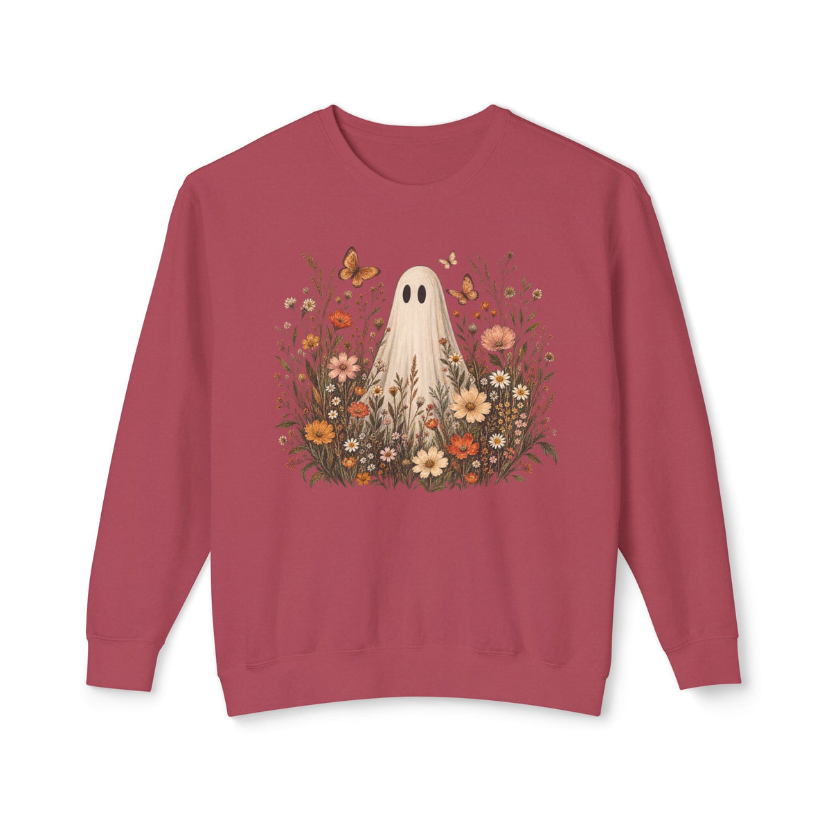 Ghost in wildflowers Comfort Colors Unisex Lightweight Crewneck Sweatshirt