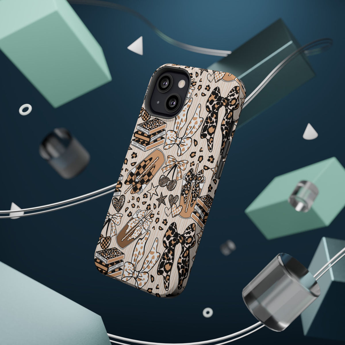 Cheetah bows iced coffee love Magnetic Impact-Resistant Cases