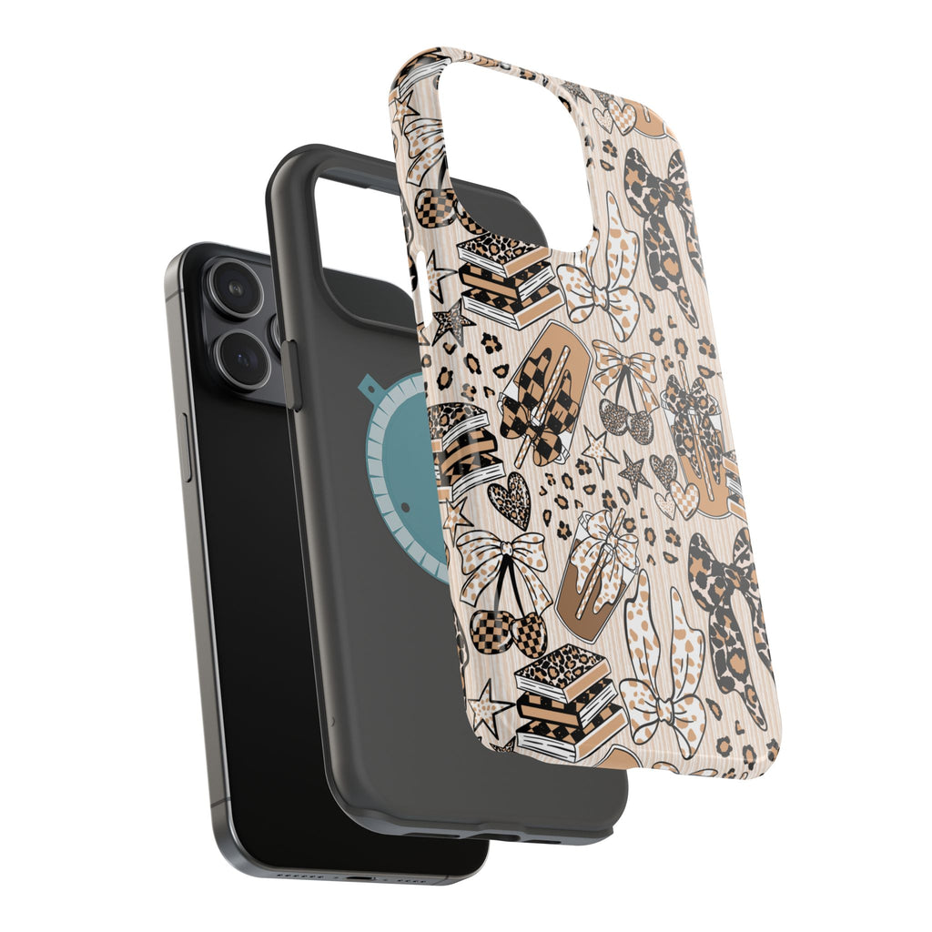 Cheetah bows iced coffee love Magnetic Impact-Resistant Cases