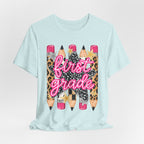 First Grade Pencils Leopard Print Kids Tee