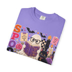 Spooky Book Club T-shirt | Halloween Reading Cat Owl Pumpkin