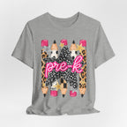 Pre-K Star Pencil T-Shirt — Cute Leopard School Teacher Tee