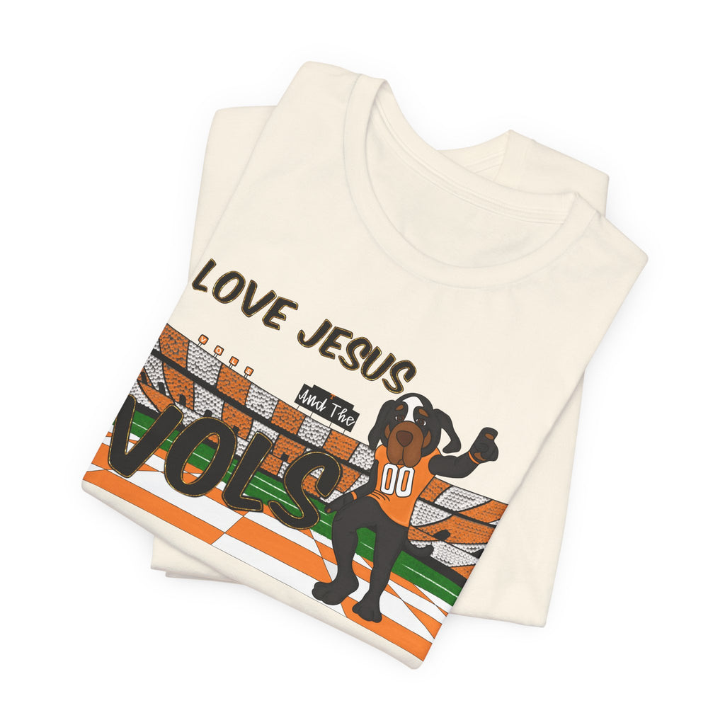 I Love Jesus Vols T-Shirt | Football  TN Stadium Graphic Tee, Orange and White Tennessee Vols