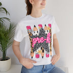 Pre-K Star Pencil T-Shirt — Cute Leopard School Teacher Tee