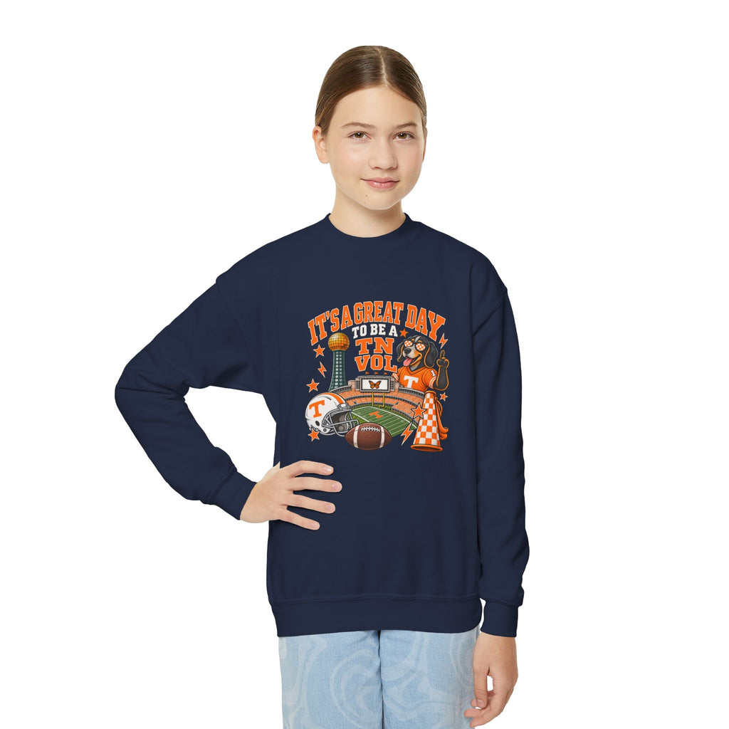 It's a great day to be a TN Vol Gildan Youth sweatshirt