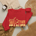Small‑Town Teacher Sweatshirt | Cozy Crewneck for Educators | Distressed Yellow & Orange Lettering