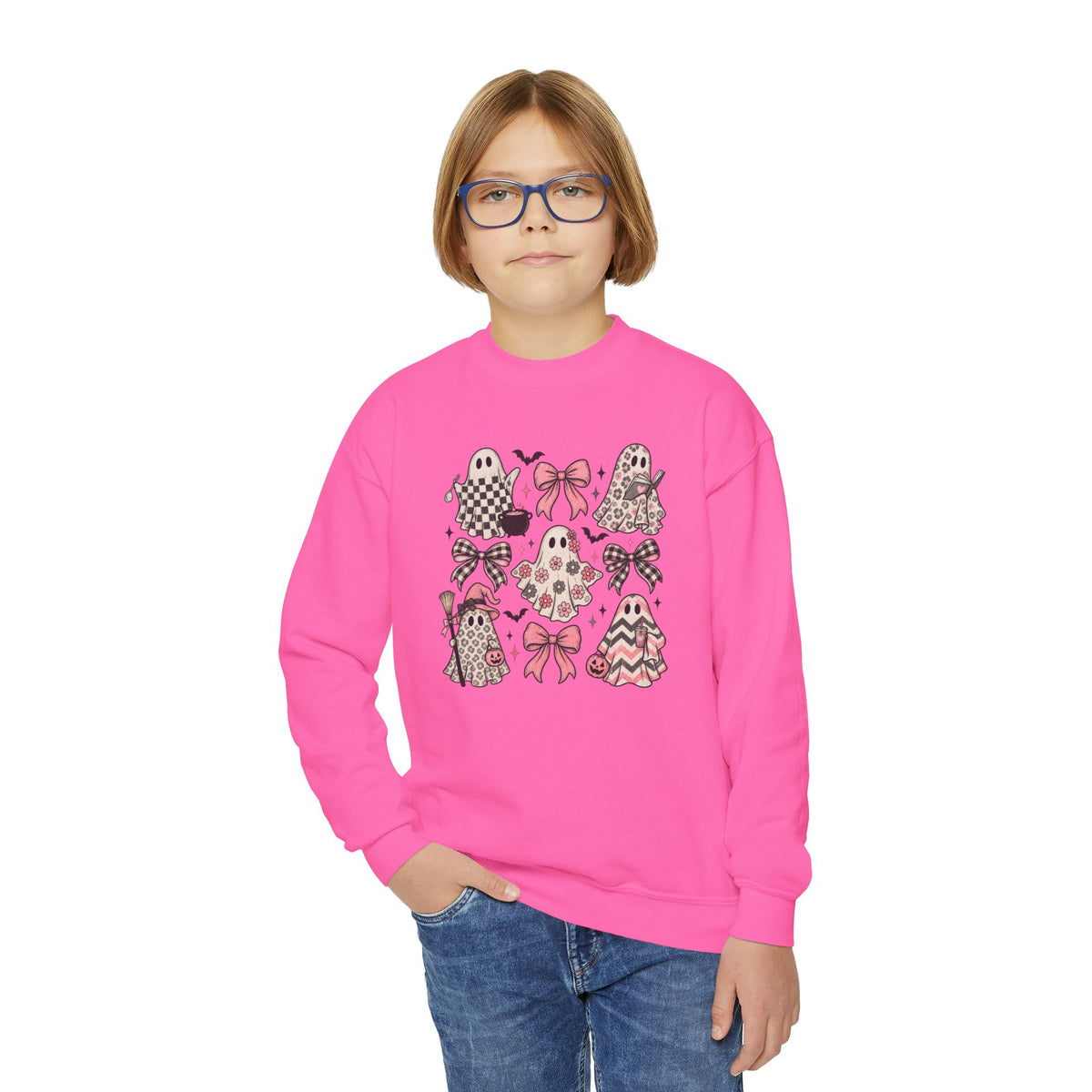 Ghost and Bows Gildan crewneck sweatshirt