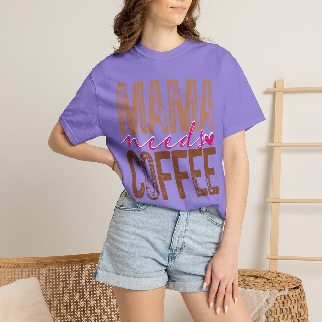 Mama Needs Coffee T-shirt | Mom Coffee Shirt, Retro Distressed Typography