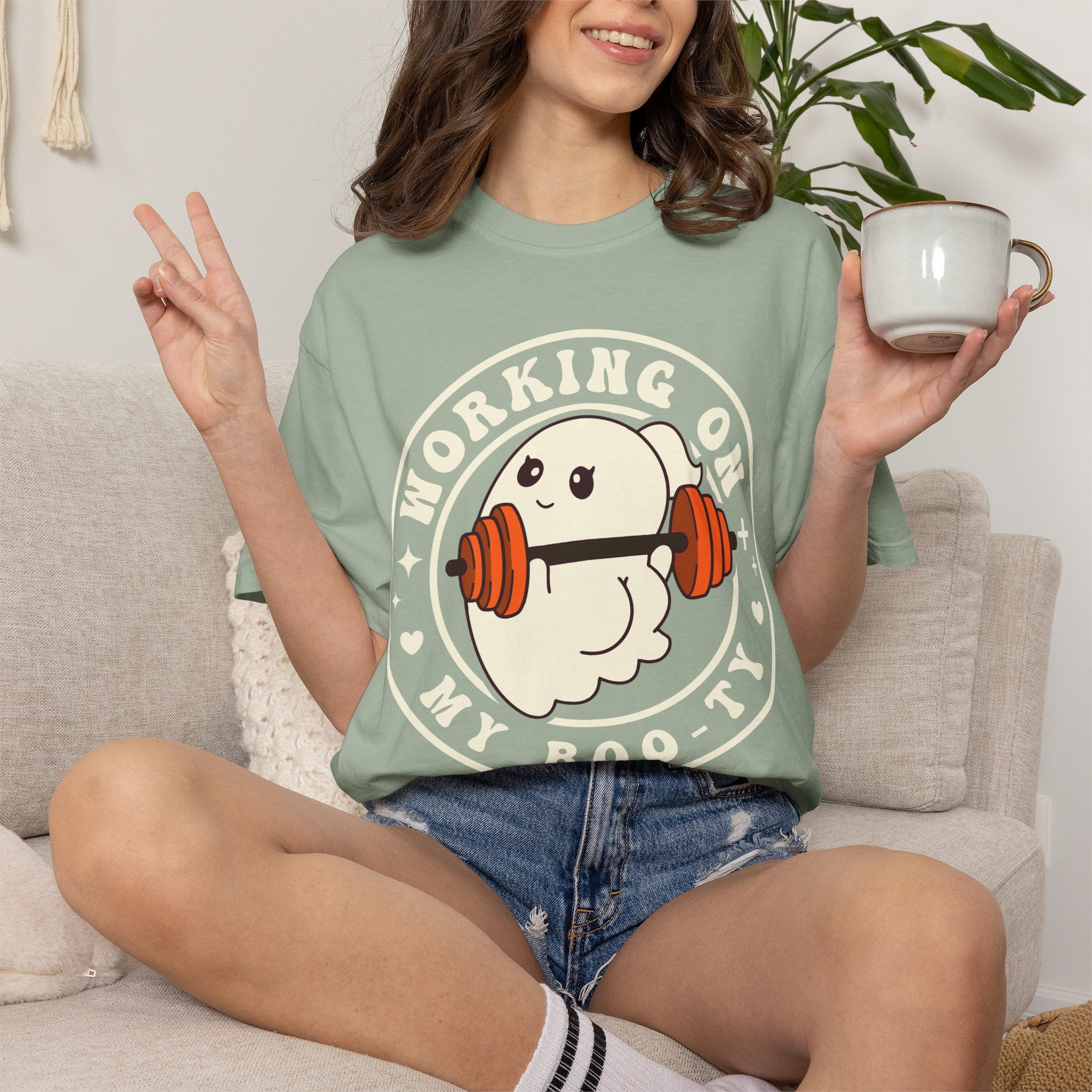 Ghost Lifter T-Shirt — Cute Ghost Weightlifting Gym Tee