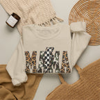 Neutral Street Style MAMA Sweatshirt | Leopard & Camouflage Lightning Bolt Graphic | Cozy Mom Crewneck