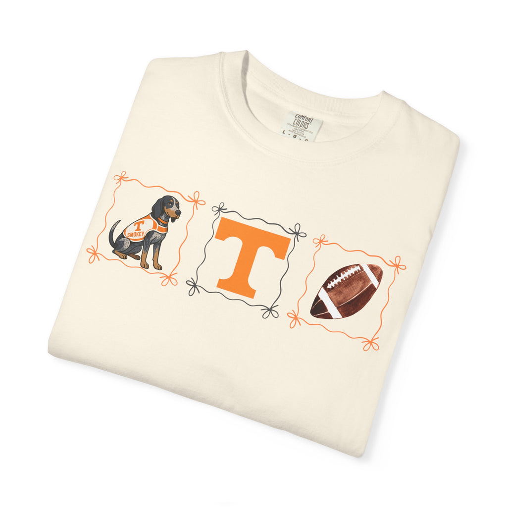 Tennessee Volunteers Dog, 'T', and Football Graphic T-Shirt