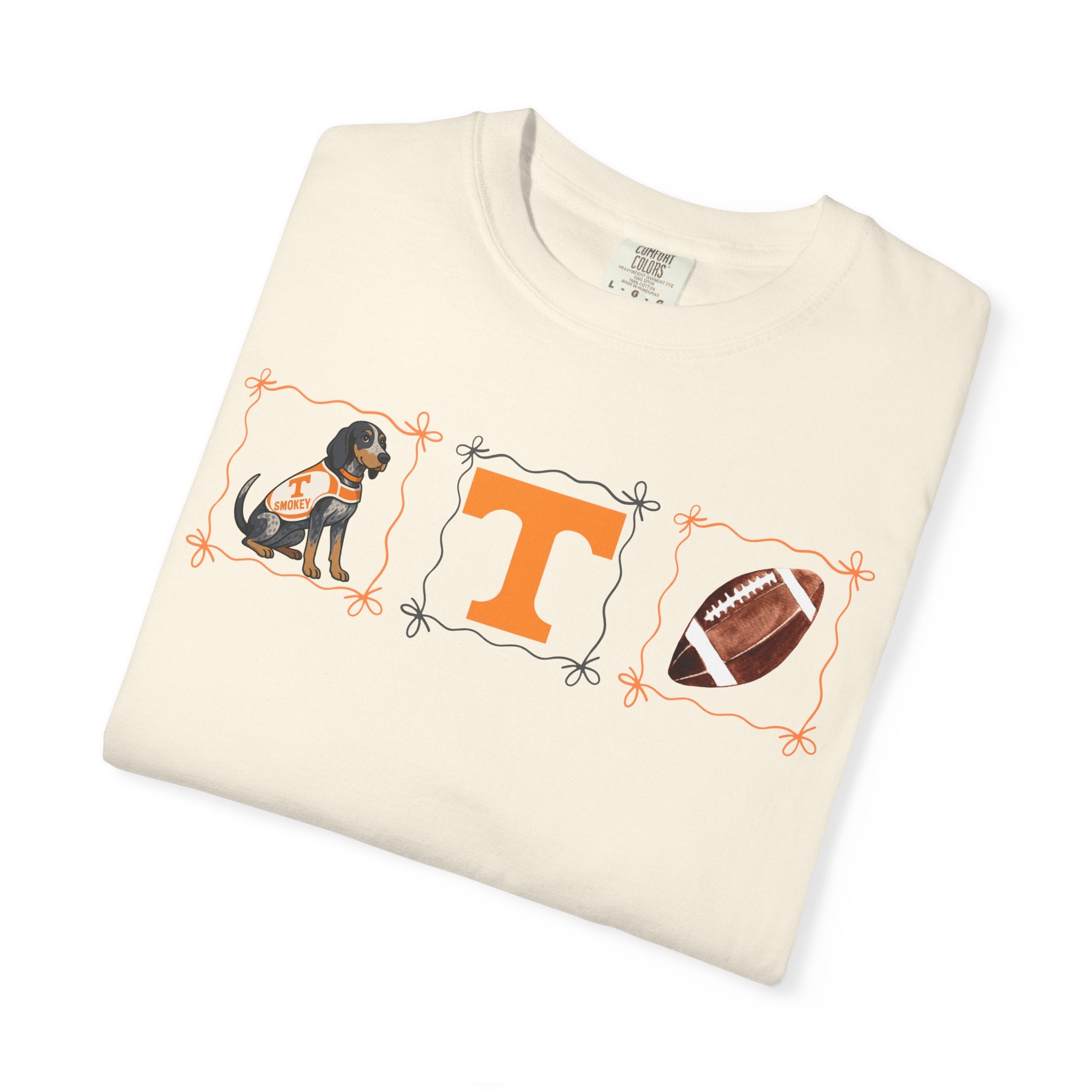 Tennessee Volunteers Dog, 'T', and Football Graphic T-Shirt