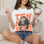 Smokey football dog with Sunglasses and Bandana T-Shirt | Tennessee Vintage Text