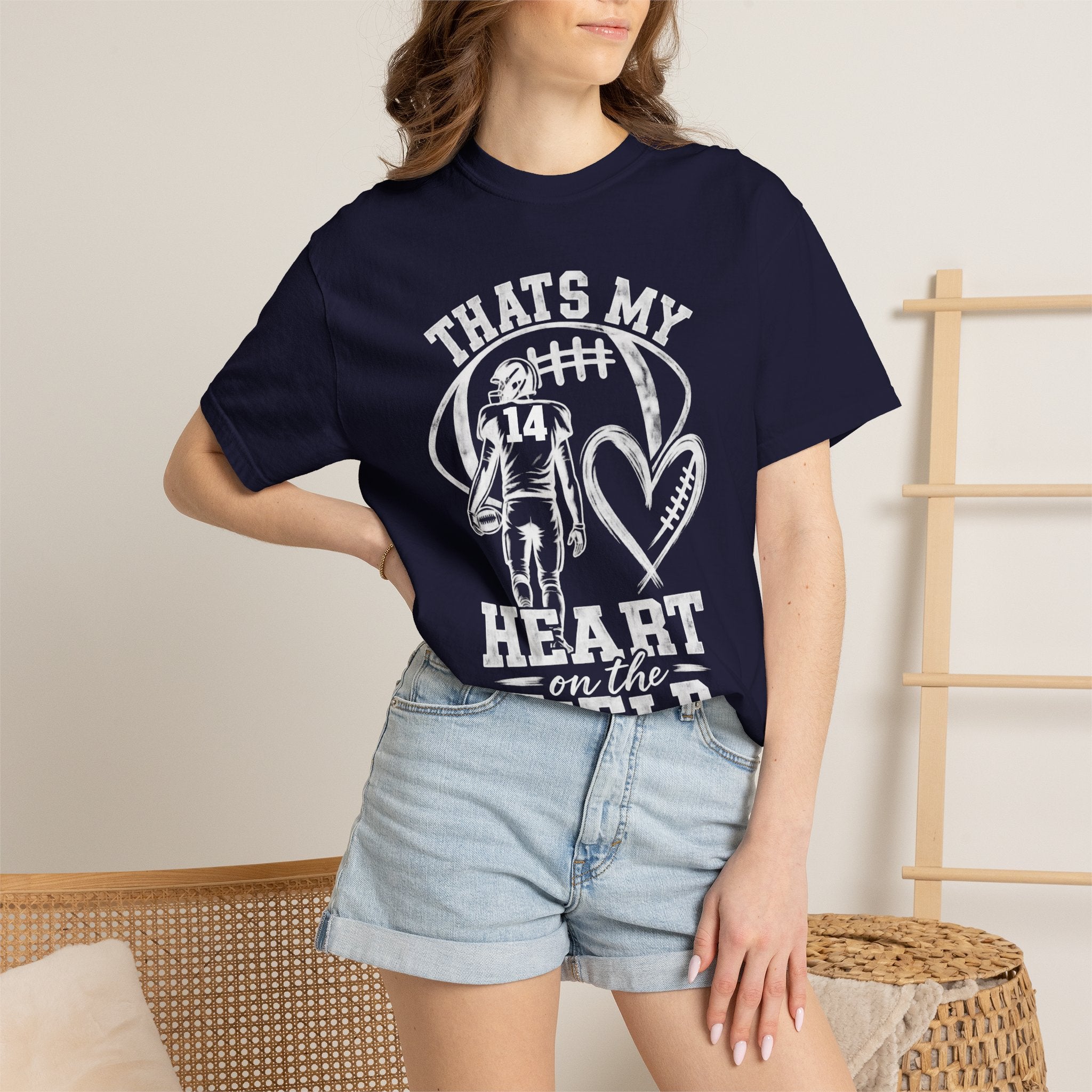 Football Mom/Dad T-Shirt - "That's My Heart on the Field" Youth Player Support Tee