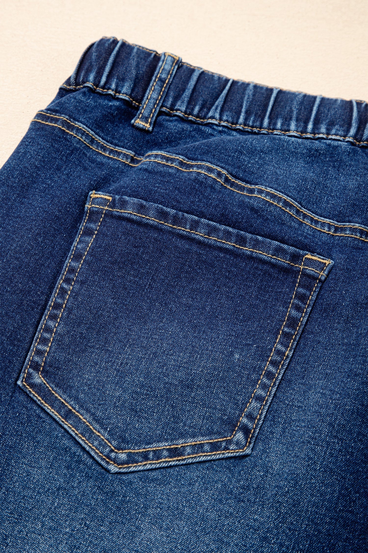 Light Blue Acid Wash Contrast Lace-up Plus Size Jeans