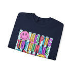 Crewneck Sweatshirt — Helping Tiny Humans Do Big Things,Colorful Teacher,Childcare Appreciation Pullover