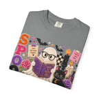 Spooky Book Club T-shirt | Halloween Reading Cat Owl Pumpkin