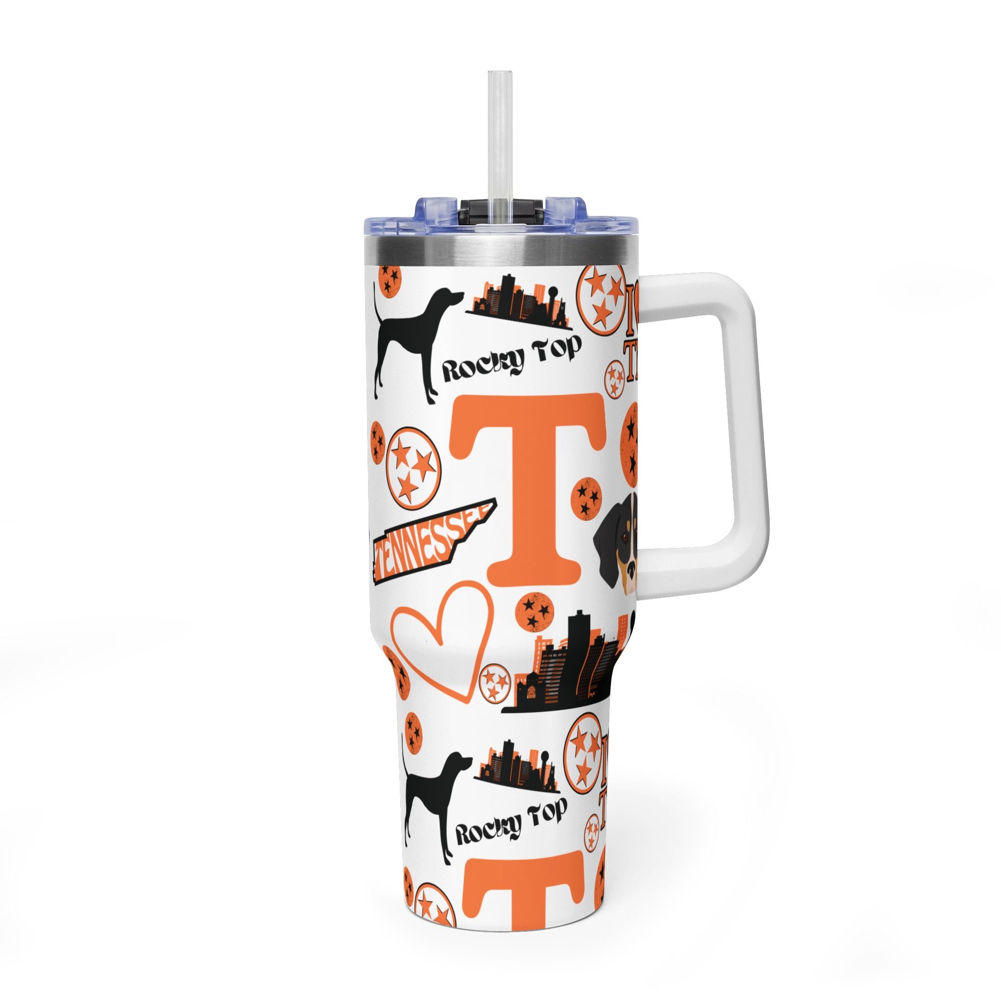 Tennessee Vols Collage 40oz Tumbler | Dog, Heart, City Icons TN fan cup