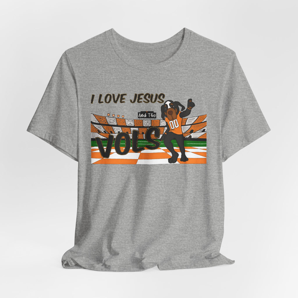 I Love Jesus Vols T-Shirt | Football  TN Stadium Graphic Tee, Orange and White Tennessee Vols