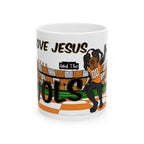 Love Jesus and the Vols Mug — Tennessee Football Fan Ceramic Coffee Cup (11oz, 15oz)