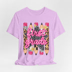 First Grade Pencils Leopard Print Kids Tee