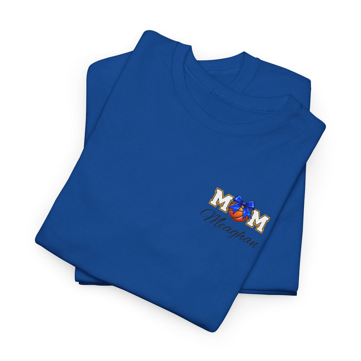 Basketball Mom T-Shirt — 'MOM' Lettering with Hoop, Ball & #1 Foam Finger Design