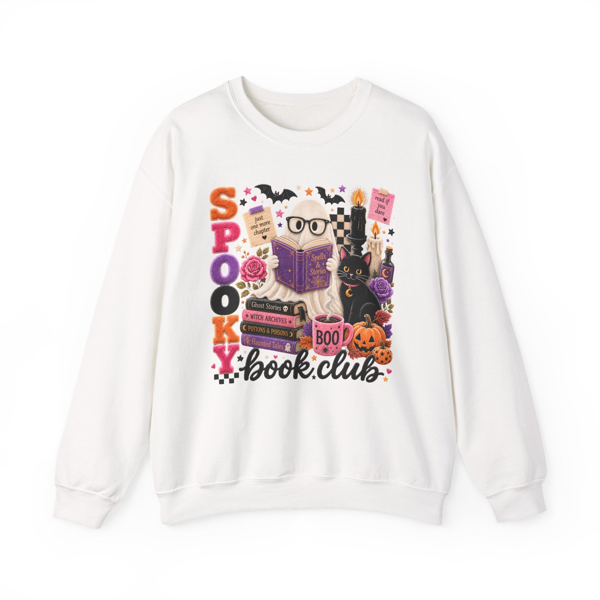 Spooky Book Club Sweatshirt | Halloween Ghost Reading Graphic | Cozy Fall Book Lover Crewneck