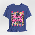Third Grade Pencils T‑Shirt — Leopard & Glitter Back-to-School Tee