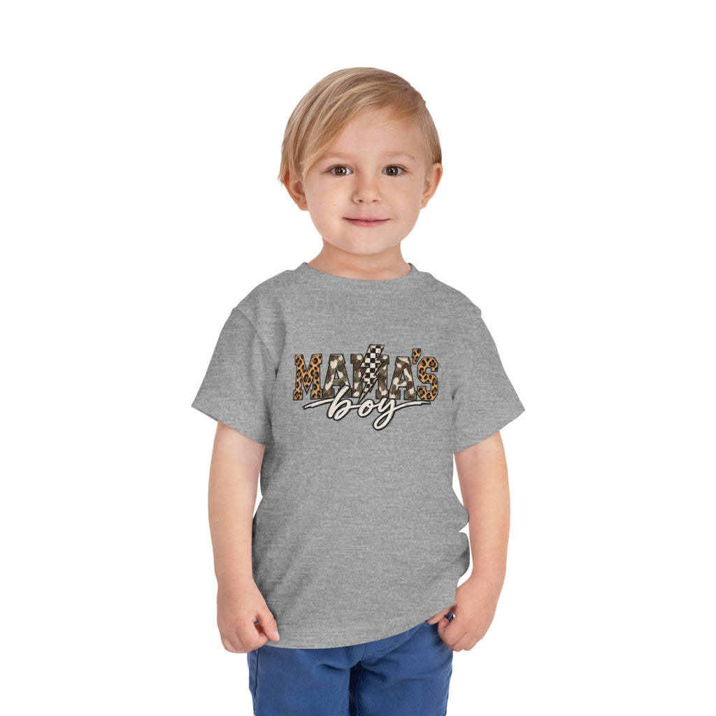Mama's Boy Toddler matching Tee — Leopard Print Graphic Shirt for Baby Boys
