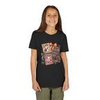 Youth Halloween Postage Stamp Tee — "Ain't No Ghosts Like Our Ghost" Retro Spooky Kids Shirt