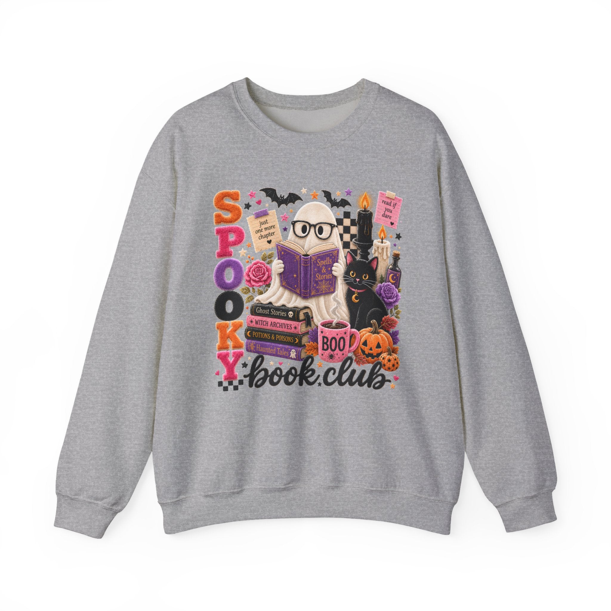 Spooky Book Club Sweatshirt | Halloween Ghost Reading Graphic | Cozy Fall Book Lover Crewneck