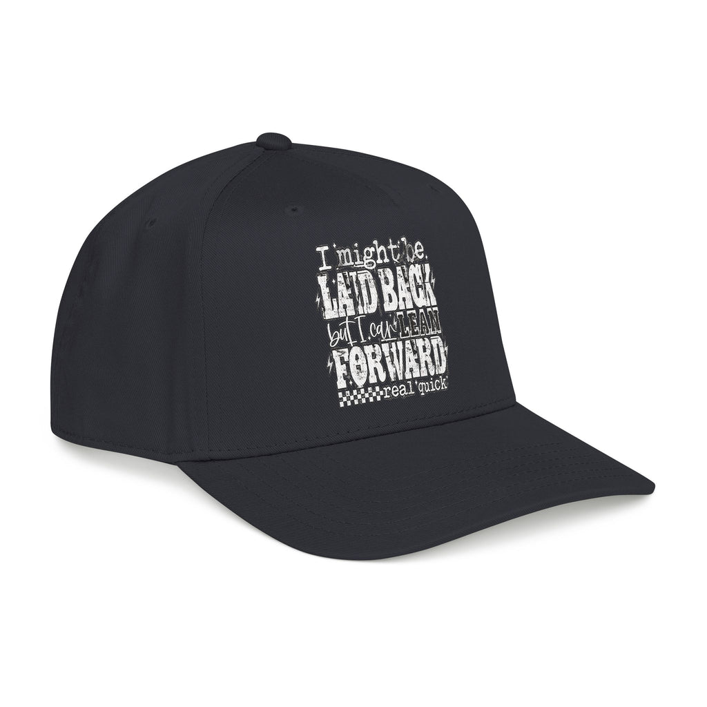 Mid Profile Baseball Cap — 'Lean Forward' Inspirational Script Cap
