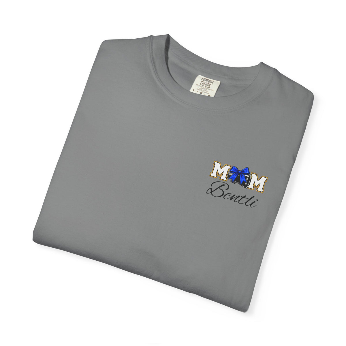 Cheer Mom T-Shirt — Cheerleading Mom Tee with Pom Poms & Megaphone Design