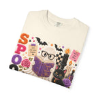 Spooky Book Club T-shirt | Halloween Reading Cat Owl Pumpkin