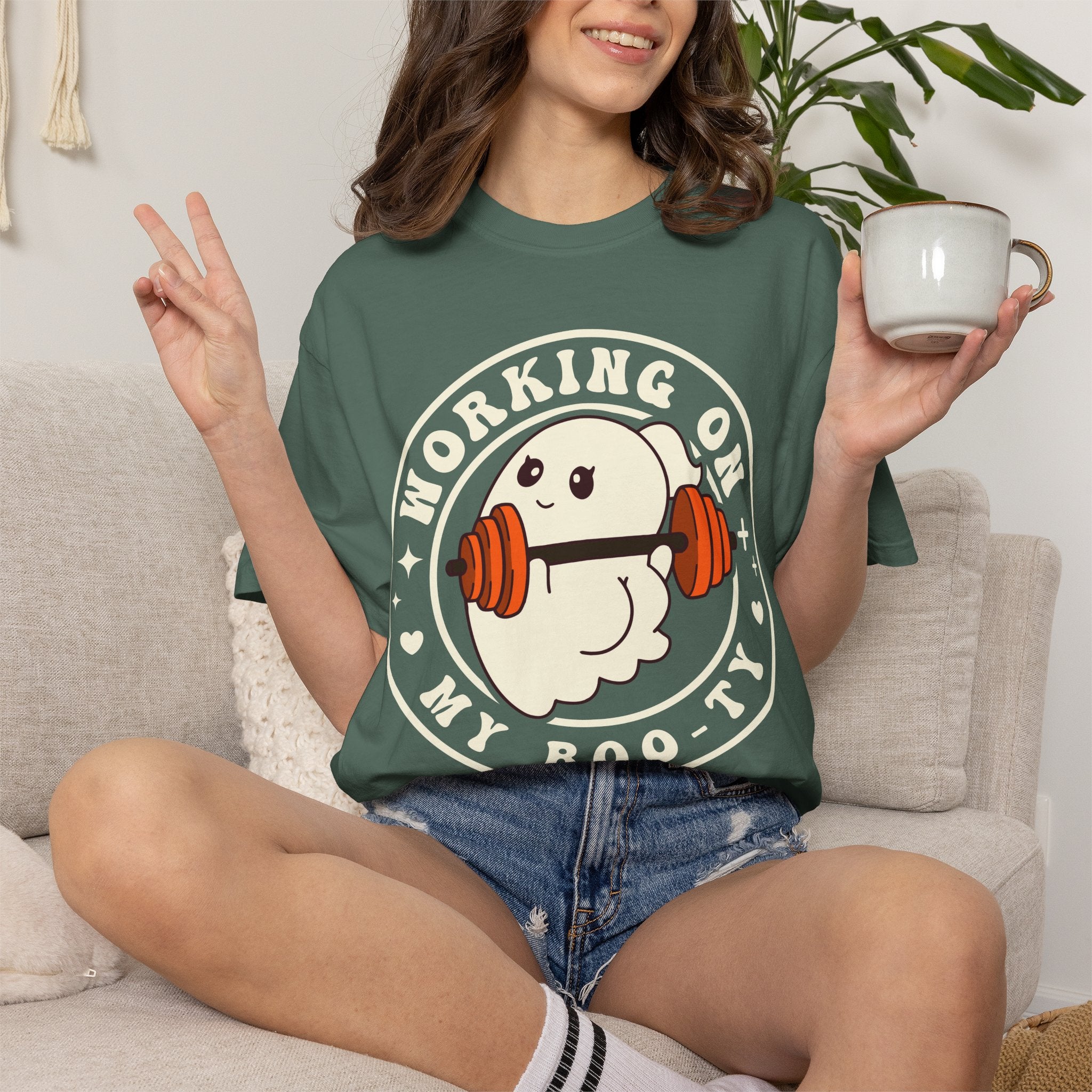 Ghost Lifter T-Shirt — Cute Ghost Weightlifting Gym Tee