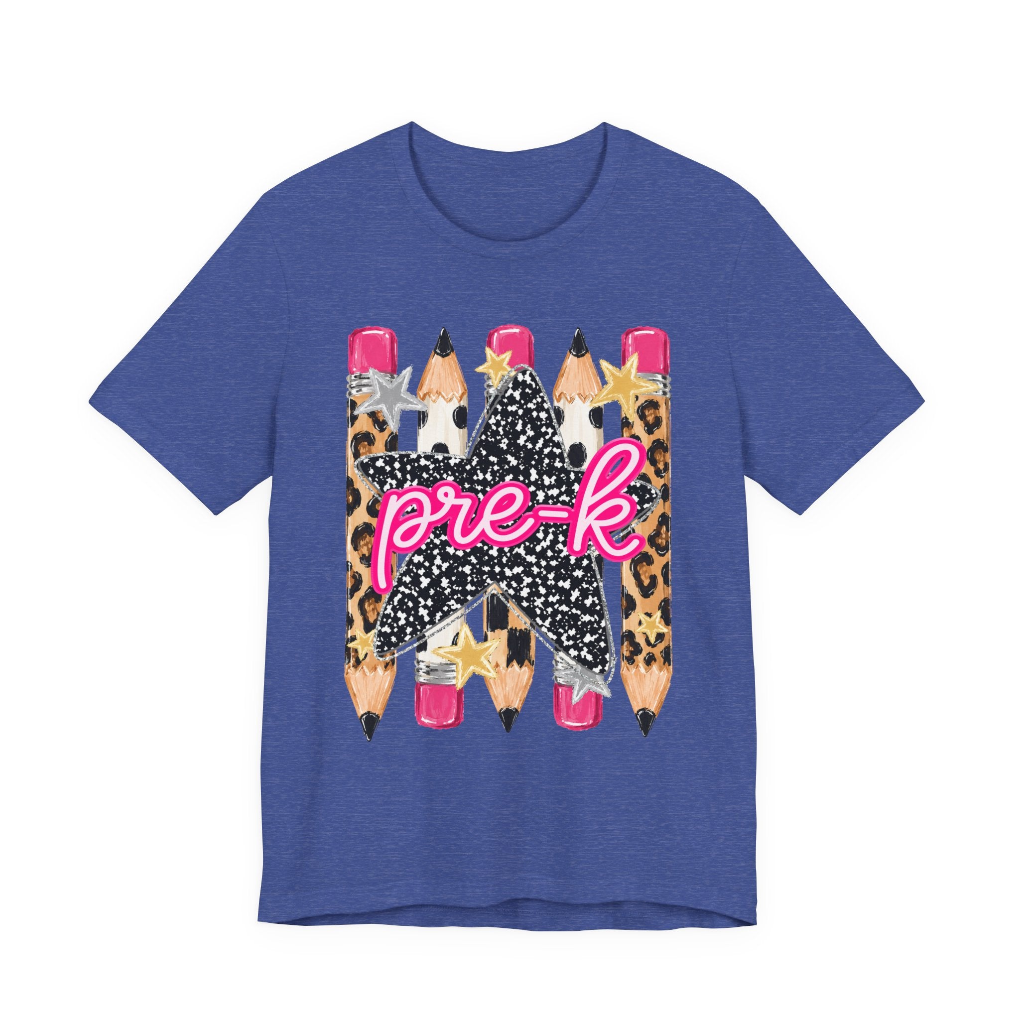 Pre-K Star Pencil T-Shirt — Cute Leopard School Teacher Tee