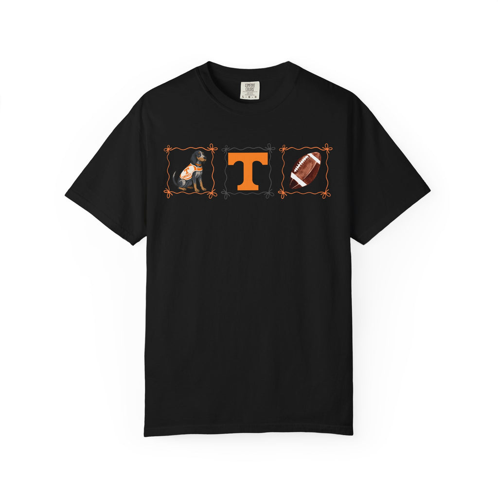 Tennessee Volunteers Dog, 'T', and Football Graphic T-Shirt