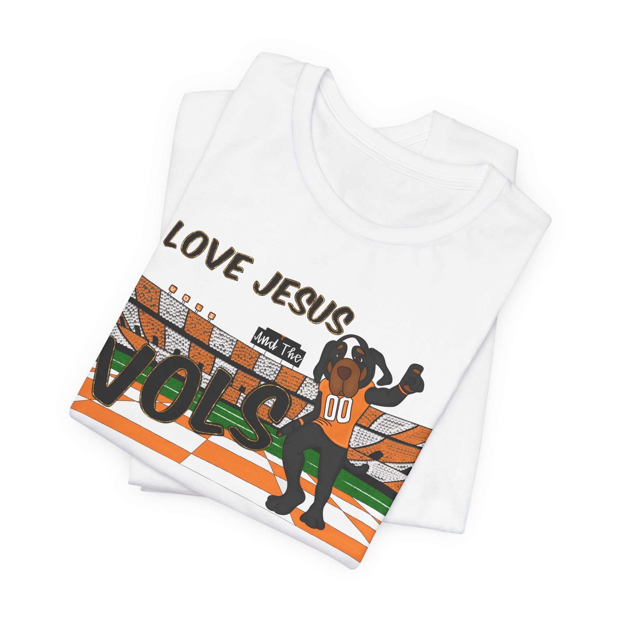 I Love Jesus Vols T-Shirt | Football  TN Stadium Graphic Tee, Orange and White Tennessee Vols