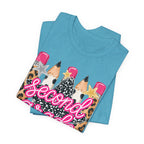 Second Grade Pencil Leopard Print T-Shirt — Back to School Teacher & Student Tee