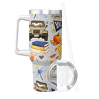Travel Coffee Mug with Handle and Straw Gilmore Girls Stars Hollow (40oz)