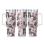 Travel Coffee Mug with Handle and Straw (40oz) BowsBooksCoffeeCheetah