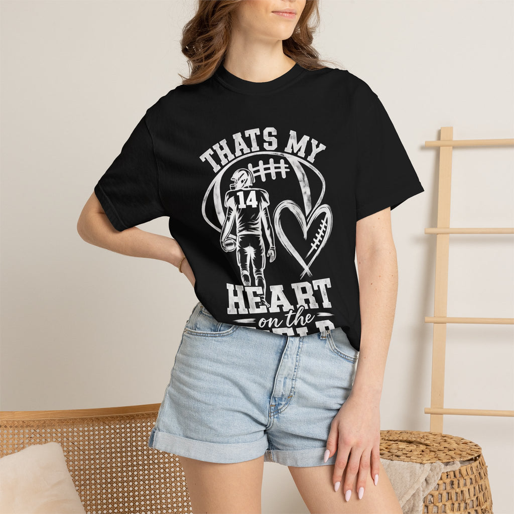 Football Mom/Dad T-Shirt - "That's My Heart on the Field" Youth Player Support Tee