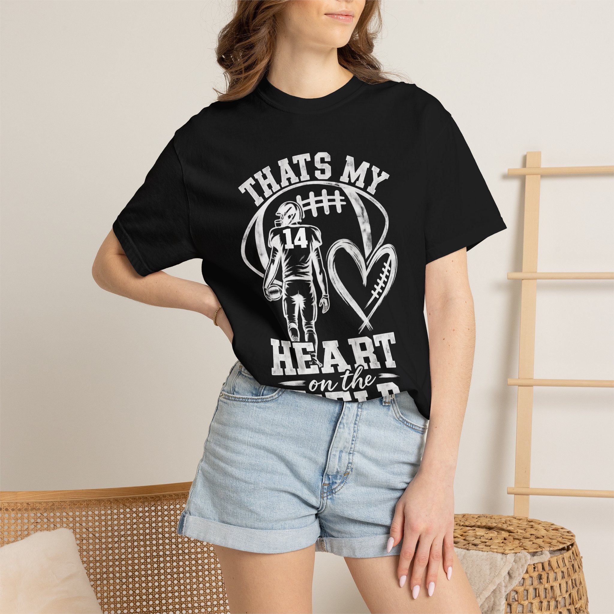Football Mom/Dad T-Shirt - "That's My Heart on the Field" Youth Player Support Tee