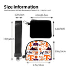 Dual Pouch Keychain Wristlet Wallet SmokeyPreppyBow TennesseeSeamless VOLS