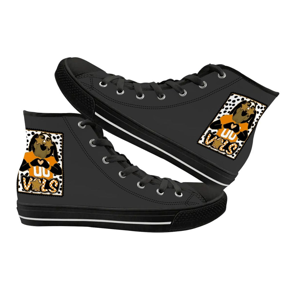Women's High Top Canvas Shoes Customized Tongue 2 SmokeyPreppyBow Tennessee Vols