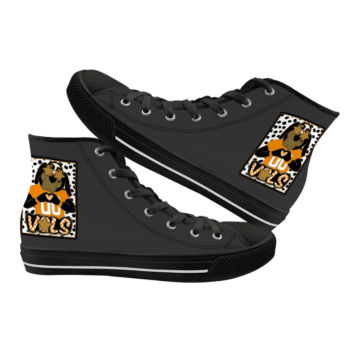 Women's High Top Canvas Shoes Customized Tongue 2 SmokeyPreppyBow Tennessee Vols