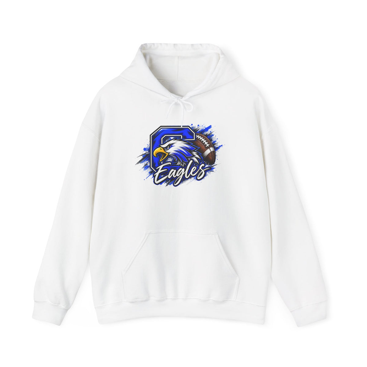 Eagles Football Gildan Hoodie — Bold Eagle Mascot Pullover