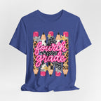 Fourth Grade Pencil Tee — Leopard & Glitter Back-to-School Shirt