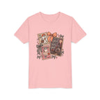 Youth Halloween Postage Stamp Tee — "Ain't No Ghosts Like Our Ghost" Retro Spooky Kids Shirt